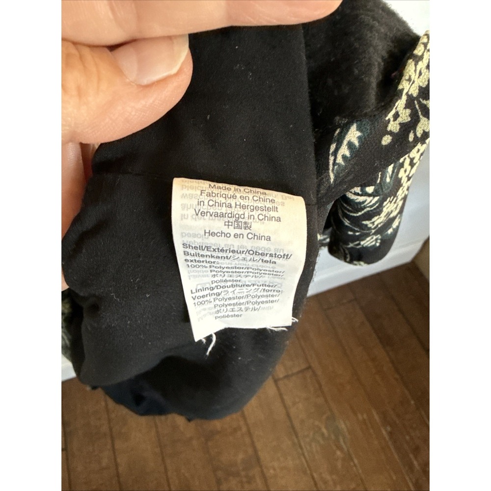 MADEWELL Maxi Dress Tulip Sleeve Sweet Blossom Floral Black Green Faux Wrap Sz 0 - Picture 6 of 10